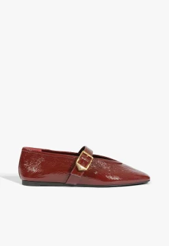 Schutz Courtney Buckle Patent Flat