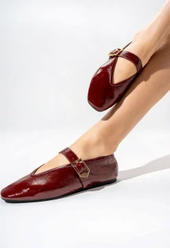 Schutz Courtney Buckle Patent Flat