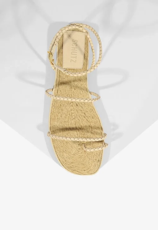 Schutz Kaya Leather Flat Sandal
