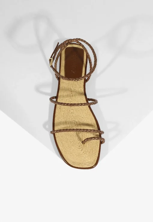 Schutz Kaya Leather Flat Sandal