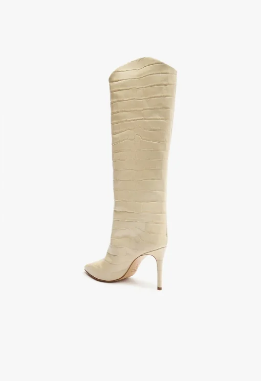 Schutz Maryana Crocodile-Embossed Leather Boot