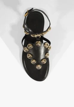 Schutz Mist Leather Flat Sandal